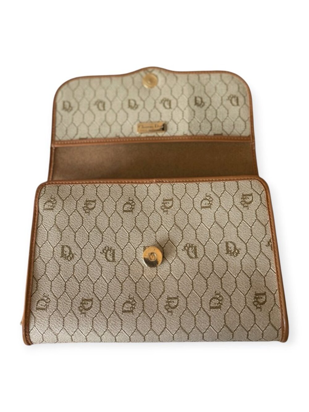 Vintage Christian Dior Honeycomb Monogram Chain Crossbody/Clutch - Picture 5 of 8